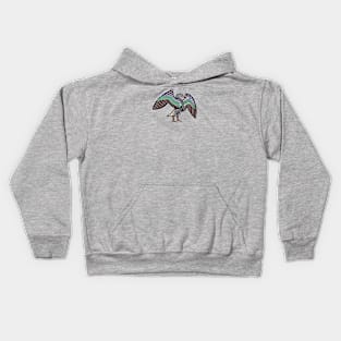 Bird Stretching Wings Kids Hoodie